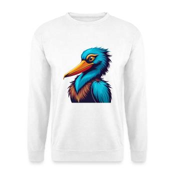 Pélican coloré Kawaii Dessin animé Clipart - Sweat-shirt Unisexe - blanc - Devant