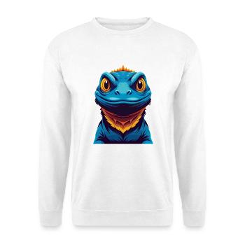 Eidechse Bunte Kawaii Cartoon Figur Clipart - Unisex Pullover - Weiß - Vorne