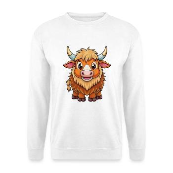 Yak Cute Cartoon Character Kawaii Clipart - Unisex Sweatshirt - white - Front