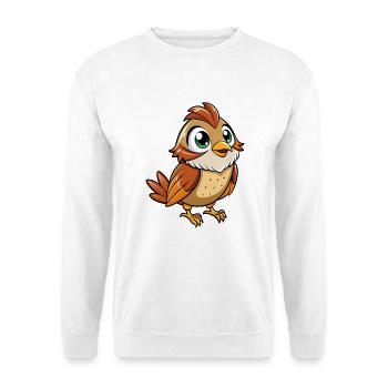 Moineau Mignon Personnage De Dessin Animé Kawaii Clipart - Sweat-shirt Unisexe - blanc - Devant