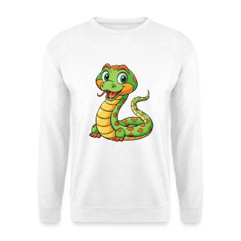serpent mignon personnage de dessin animé Kawaii Clipart - Sweat-shirt Unisexe - blanc - Devant