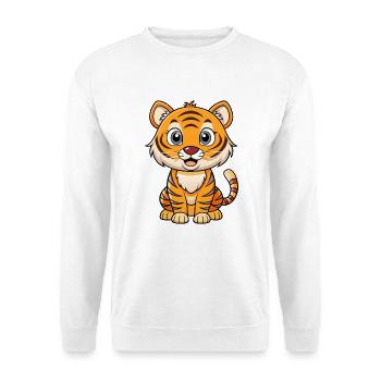 Tiger Cute Cartoon Character Kawaii Clipart - Unisex Sweatshirt - white - Front