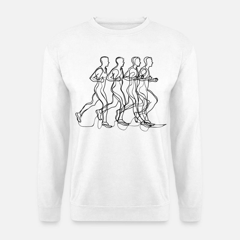 Runner Drawing - Unisex Sweatshirt - white