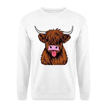 Hochland-Bulle - Unisex Pullover - Weiß - Vorne