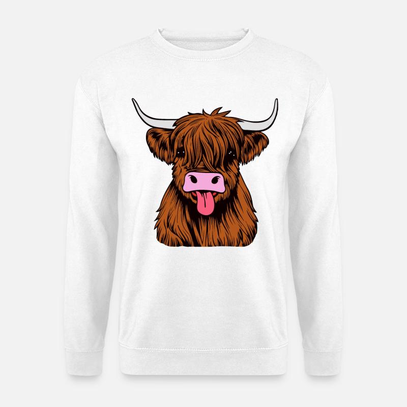 Hochland-Bulle - Unisex Pullover - Weiß