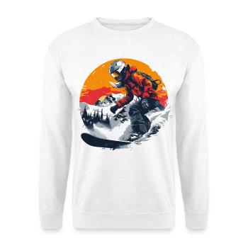 Graphique du snowboarder - Sweat-shirt Unisexe - blanc - Devant