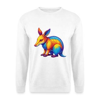 Aardvark coloré Kawaii Dessin animé Personnage Clipart - Sweat-shirt Unisexe - blanc - Devant