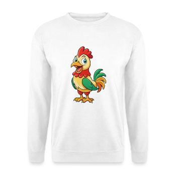 Hahn Niedliche Zeichentrickfigur Kawaii Clipart - Unisex Pullover - Weiß - Vorne