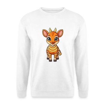 okapi mignon personnage de dessin animé kawaii clipart - Sweat-shirt Unisexe - blanc - Devant