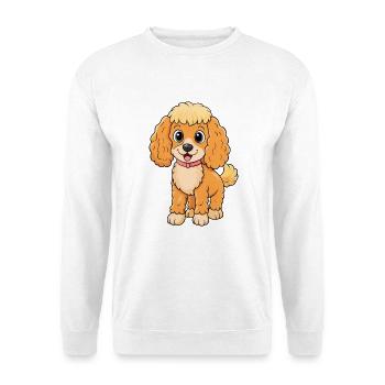 Pudel Hund Niedliche Zeichentrickfigur Kawaii Clipart - Unisex Pullover - Weiß - Vorne