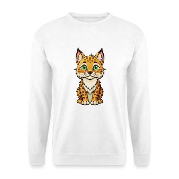 Lynx Cute Cartoon Character Kawaii Clipart - Unisex Sweatshirt - white - Front