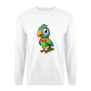 Parrot Cute Cartoon Character Kawaii Clipart - Unisex Sweatshirt - white - Front