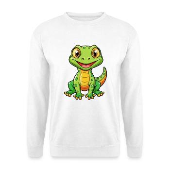 Eidechse Niedliche Zeichentrickfigur Kawaii Clipart - Unisex Pullover - Weiß - Vorne
