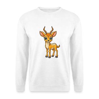 Impala Niedliche Zeichentrickfigur Kawaii Clipart - Unisex Pullover - Weiß - Vorne