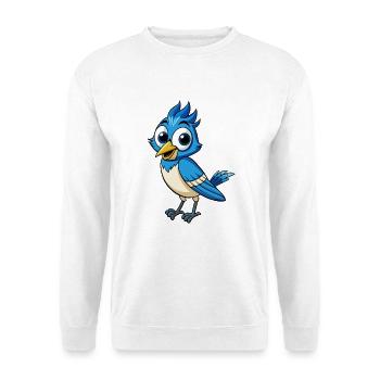 Jay Bird Niedliche Zeichentrickfigur Kawaii Clipart - Unisex Pullover - Weiß - Vorne