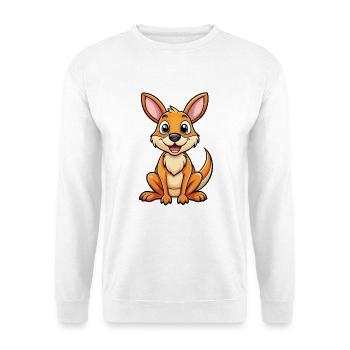 Kangourou Mignon Personnage De Dessin Animé Kawaii Clipart - Sweat-shirt Unisexe - blanc - Devant