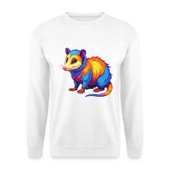 Opossum coloré Kawaii dessin animé Personnage Clipart - Sweat-shirt Unisexe - blanc - Devant