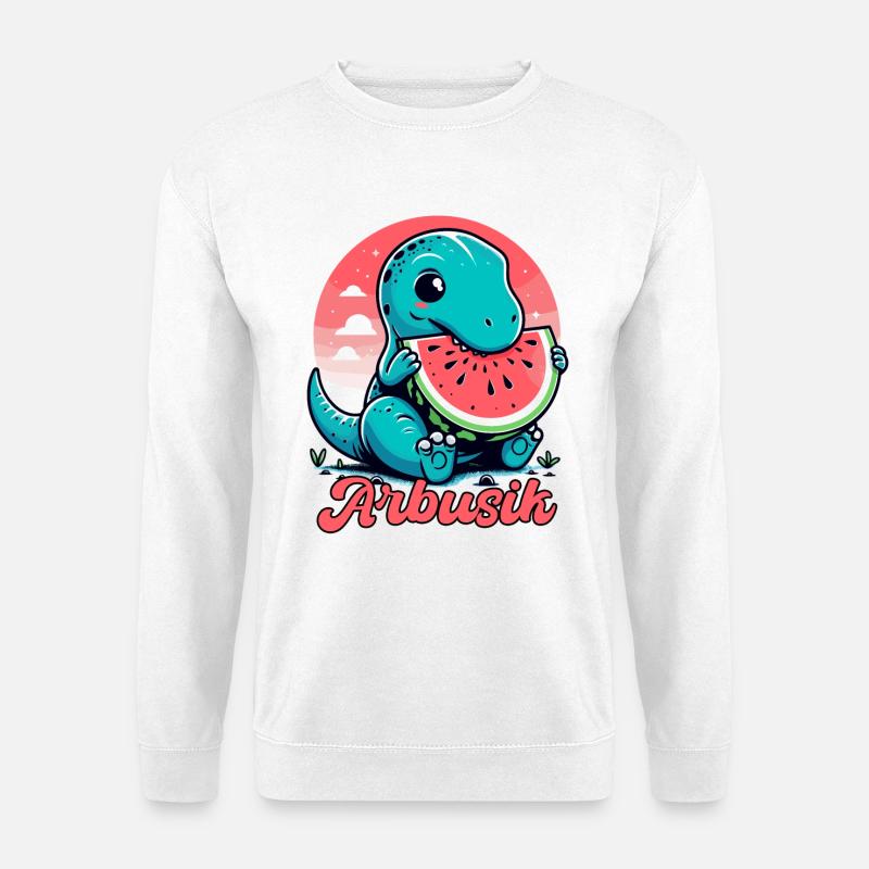 Mignon T-Rex Pastèque Arbusik Cadeau - Sweat-shirt Unisexe - blanc
