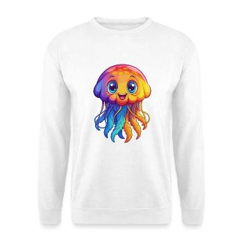 Sea Nettle Colorful Kawaii Cartoon Sea Animal - Unisex Sweatshirt - white - Front
