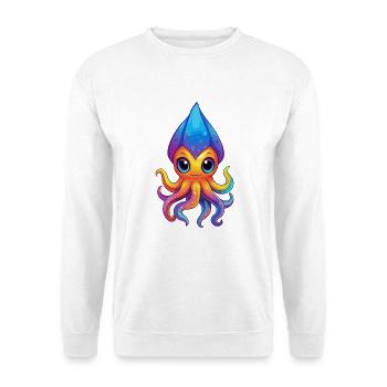 Squid Colorful Kawaii Cartoon Sea Animal - Unisex Sweatshirt - white - Front