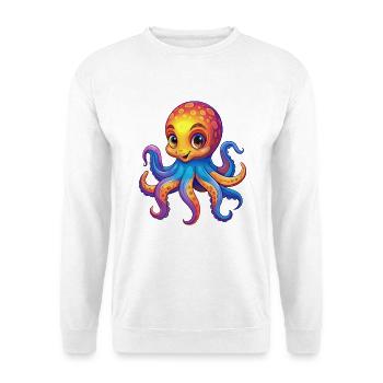 Oktopus Bunt Kawaii Cartoon Meerestier - Unisex Pullover - Weiß - Vorne