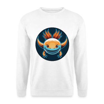 Axolotl mignon drôle Kawaii dessin animé animal animal de compagnie logo - Sweat-shirt Unisexe - blanc - Devant