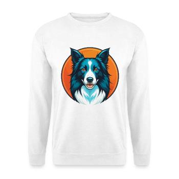 Border Collie Hund Niedliches Kawaii Cartoon Tier Logo - Unisex Pullover - Weiß - Vorne