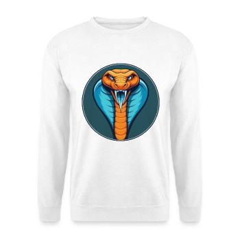 Cobra Cute Kawaii Cartoon Clipart Animal Pet Logo - Unisex Sweatshirt - white - Front