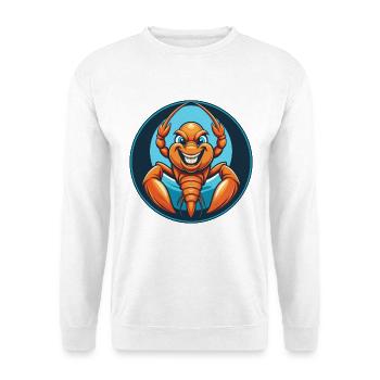 homard mignon drôle Kawaii dessin animé animal animal logo - Sweat-shirt Unisexe - blanc - Devant