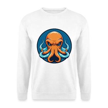Octopus Cute Funny Kawaii Cartoon Animal Pet Logo - Unisex Sweatshirt - white - Front