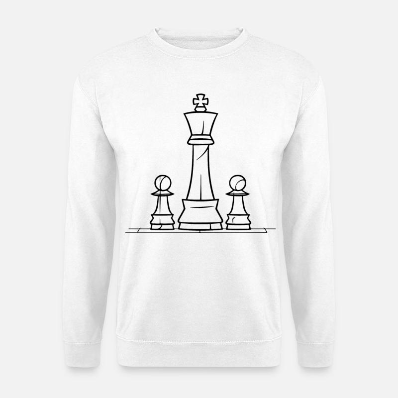 Schachfiguren Skizze - Unisex Pullover - Weiß