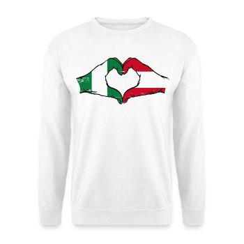 Nigeria Austria Flag Hands Heart Shape Used - Unisex Sweatshirt - white - Front