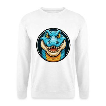 Alligator Colorful Kawaii Cartoon Character Animal - Unisex Sweatshirt - white - Front