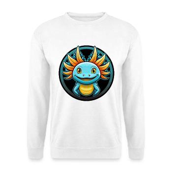 axolotl coloré Kawaii Dessin animé Personnage Clipart - Sweat-shirt Unisexe - blanc - Devant