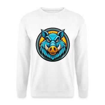 Sanglier Coloré Kawaii Dessin Animé Personnage Clipart Animal de compagnie - Sweat-shirt Unisexe - blanc - Devant