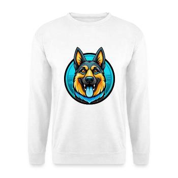 German Shepherd Dog Colorful Kawaii Cartoon Animal - Unisex Sweatshirt - white - Front