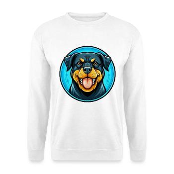 Rottweiler Dog Colorful Kawaii Cartoon Character - Unisex Sweatshirt - white - Front