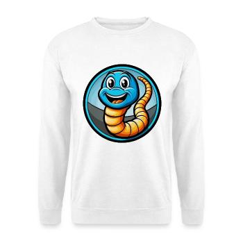 Earthworm Colorful Kawaii Cartoon Character Animal - Unisex Sweatshirt - white - Front