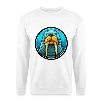 Morse coloré Kawaii Dessin animé Personnage Clipart - Sweat-shirt Unisexe - blanc - Devant