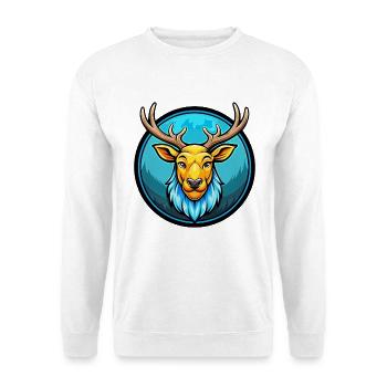 Elch Bunt Kawaii Cartoon Figur Clipart Haustier - Unisex Pullover - Weiß - Vorne