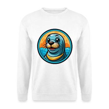 Siegel Bunte Kawaii Cartoon Figur Clipart Haustier - Unisex Pullover - Weiß - Vorne