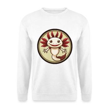 axolotl coloré Kawaii Dessin animé Personnage Clipart - Sweat-shirt Unisexe - blanc - Devant