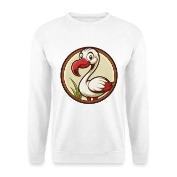 Flamingo Colorful Kawaii Cartoon Character Clipart - Unisex Sweatshirt - white - Front
