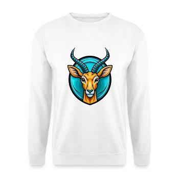 Impala Bunte Kawaii Cartoon Figur Clipart - Unisex Pullover - Weiß - Vorne