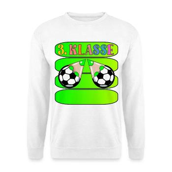 Grundschule 3. Klasse Fußball - Unisex Pullover - Weiß - Vorne