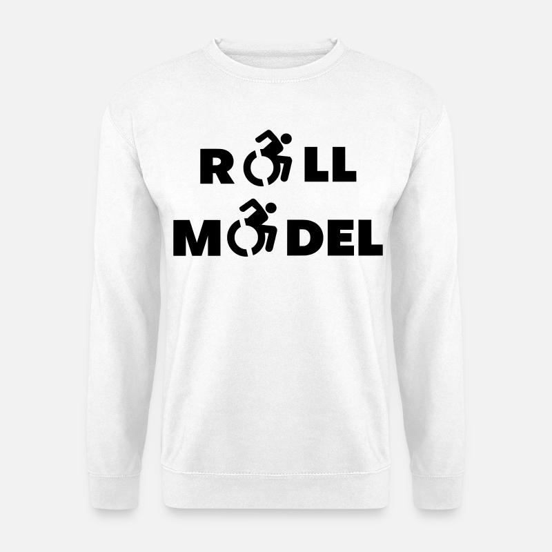 Jeder Rollstuhlfahrer ist ein Vorbild # - Unisex Pullover - Weiß