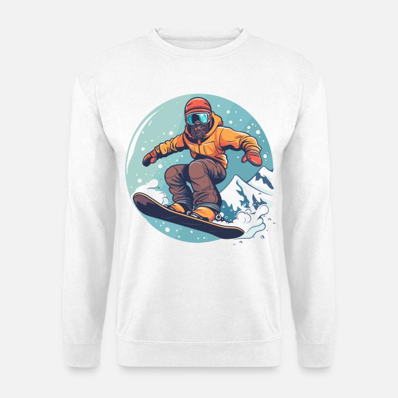 Snowboarding Grafik - Unisex Pullover - Weiß