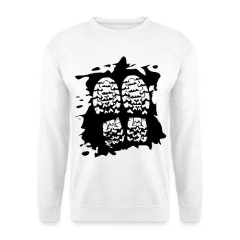 Twin Trails - Empreintes de chaussures [Noir] - Sweat-shirt Unisexe - blanc - Devant