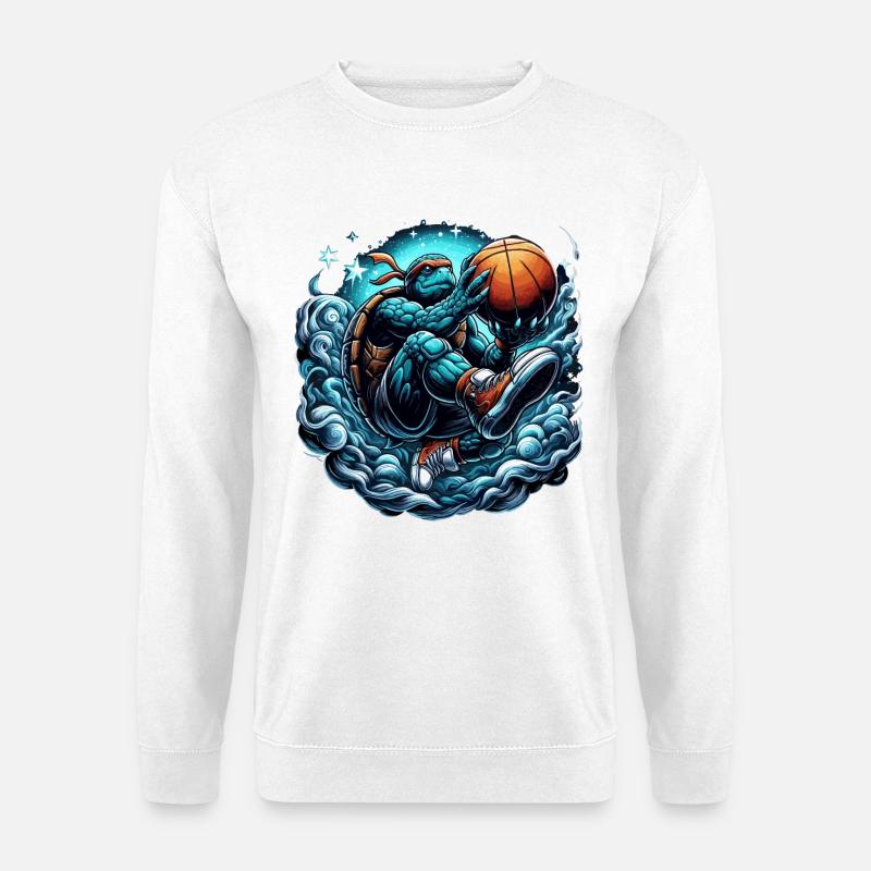 Basketball Turtle Dunking Gift - Unisex Sweatshirt - white