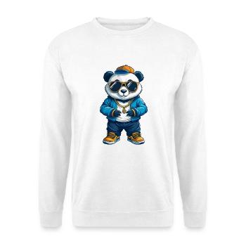 Panda Cool Cartoon Character Kawaii Clipart - Unisex Sweatshirt - white - Front